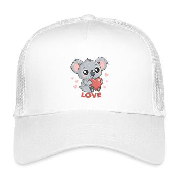 Koalaherz verliebt - Kinder Trucker-Cap - Weiß - Vorne