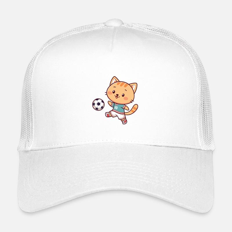 Kawaii Soccer Player Cat Kids’ Trucker Cap