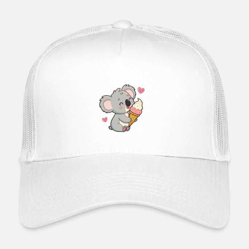 Koala gourmand et crème glacée pastel Casquette trucker enfant
