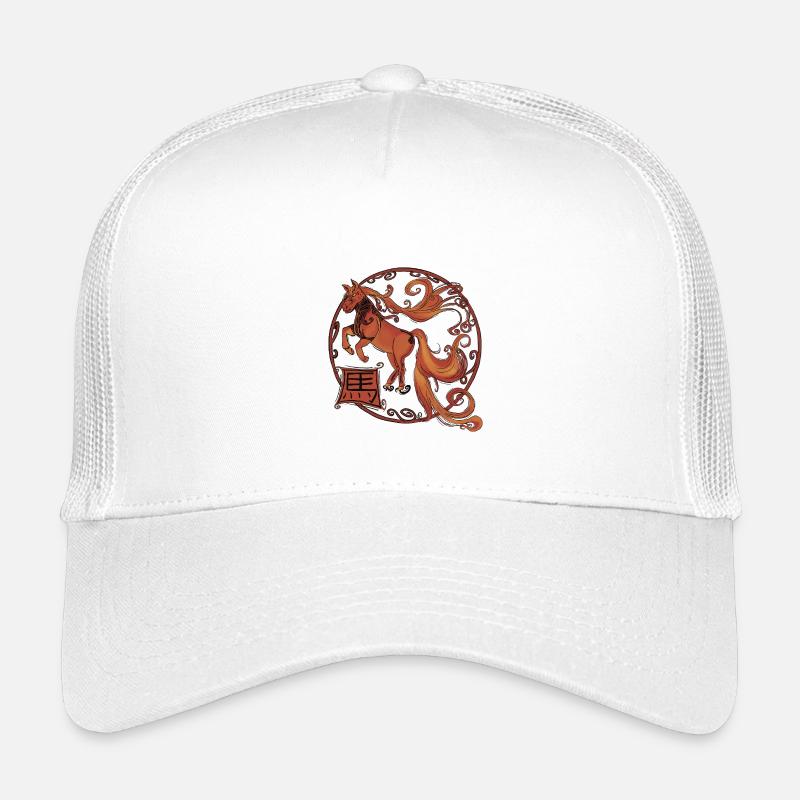 Feuerpferd - Kinder Trucker-Cap - Weiß