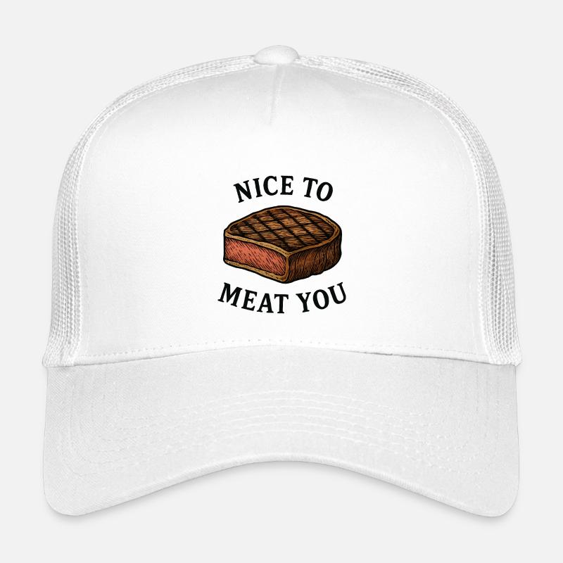Nice to Meat You Steak Grafik Kinder Trucker-Cap