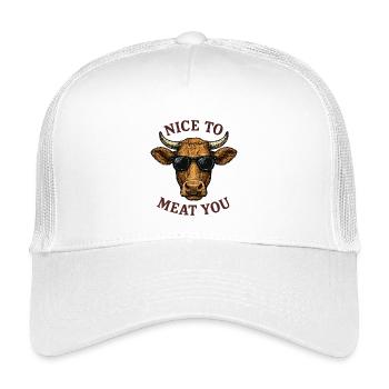 GENTIL DE TE FAIRE DE LA VIANDE Taureau avec des lunettes de soleil - Casquette trucker enfant - blanc - Devant