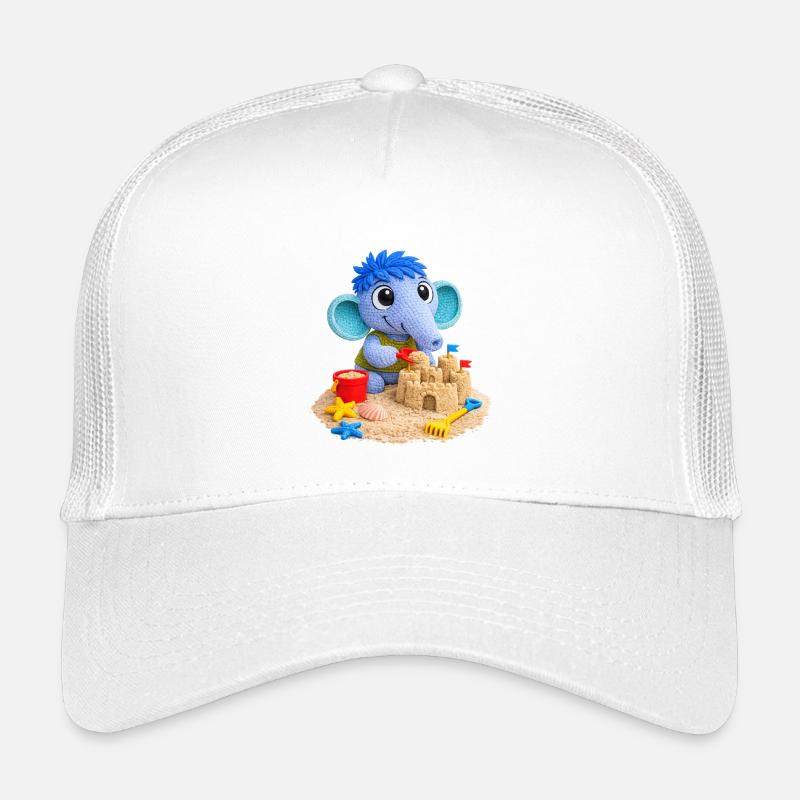 Leo Langnase am Strand - Kinder Trucker-Cap - Weiß