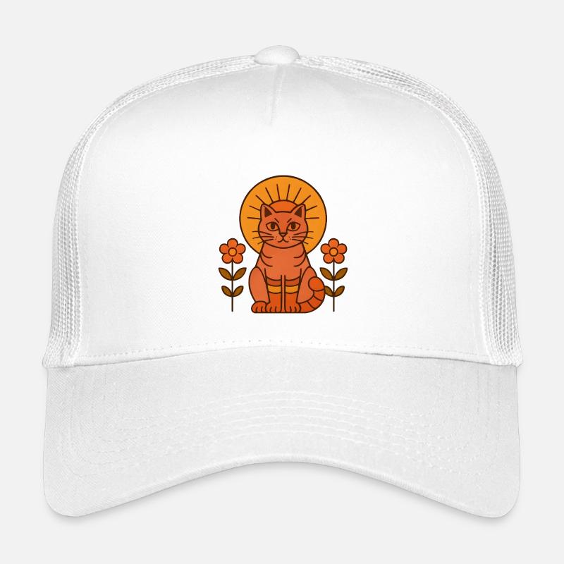Chat du soleil avec couronne de fleurs Casquette trucker enfant