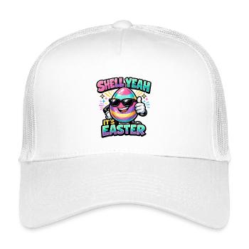 Shell yes It's Easter Easter Saying Hell yes - Kids’ Trucker Cap - white - Front