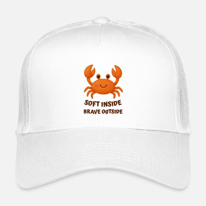 Crab tender on the inside, the outside - Kids’ Trucker Cap - white