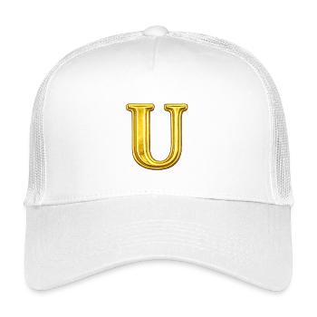 Monogramme Golden U - Casquette trucker enfant - blanc - Devant