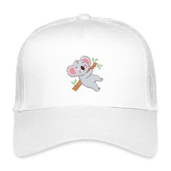 Cuddly koala on branch - Kids’ Trucker Cap - white - Front