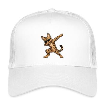 Dabbing Savannah Cat - Kids’ Trucker Cap - white - Front