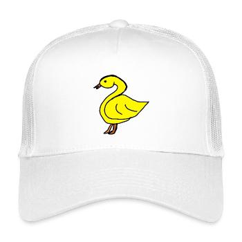 Yellow Duck Silhouette Black - Kids’ Trucker Cap - white - Front