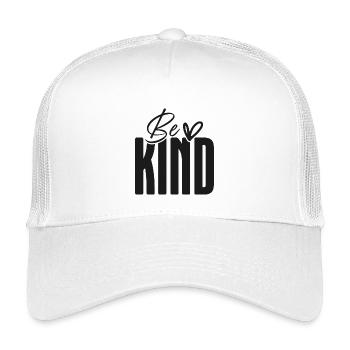 Be Kind Bold Script Overlay - Kids’ Trucker Cap - white - Front
