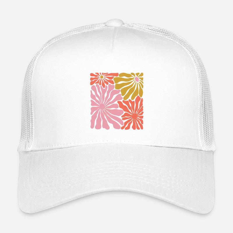Motif Pop Art des Fleurs de Printemps Casquette trucker enfant