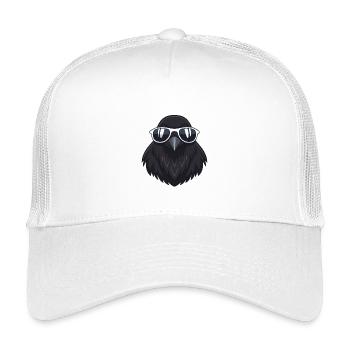 Raven Hipster Cool Glasses - Kids’ Trucker Cap - white - Front
