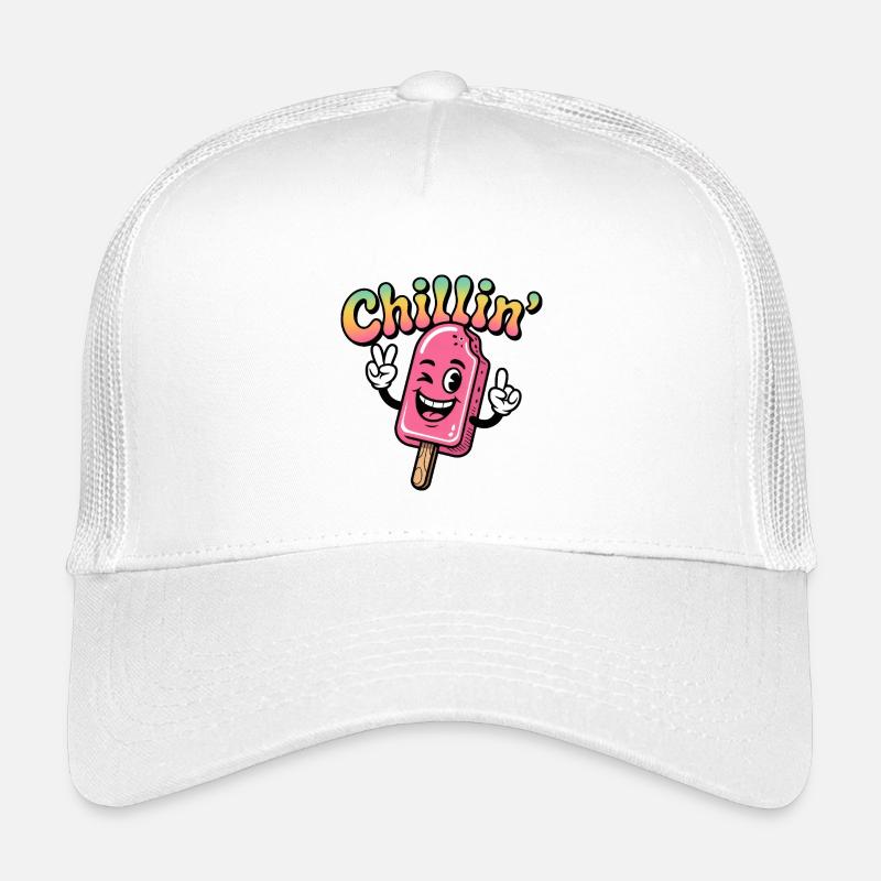 Retro Chillin Pink Eis am Stiel Zeichentrick Kinder Trucker-Cap
