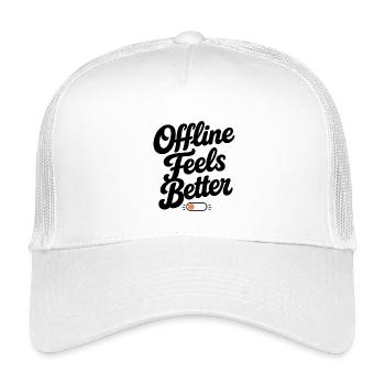 Hors ligne, c’est mieux | Typographie rétro minimale - Casquette trucker enfant - blanc - Devant
