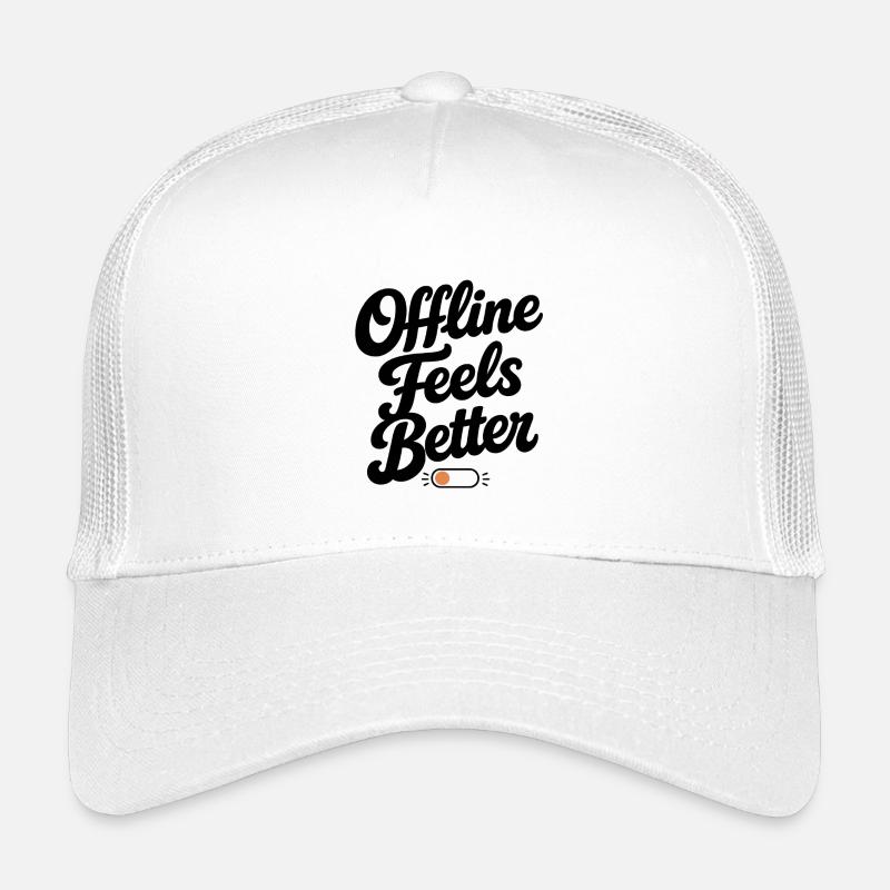 Offline fühlt sich besser an | Minimale Retro-Typografie Kinder Trucker-Cap