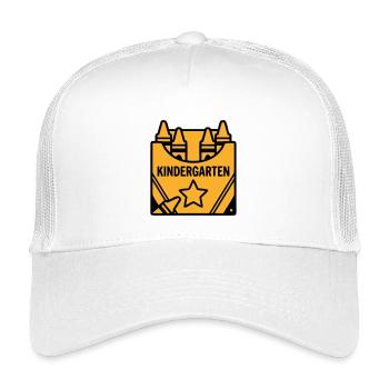 Crayons Kindergarten Logo - Kids’ Trucker Cap - white - Front