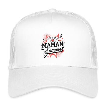 Super Maman d’Amour Style Pop Art - Casquette trucker enfant - blanc - Devant