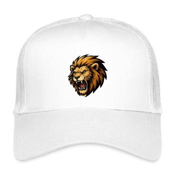 Löwe Cartoon - Kinder Trucker-Cap - Weiß - Vorne