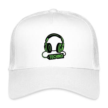 DJ Headphones Producteur du festival techno rave - Casquette trucker enfant - blanc - Devant