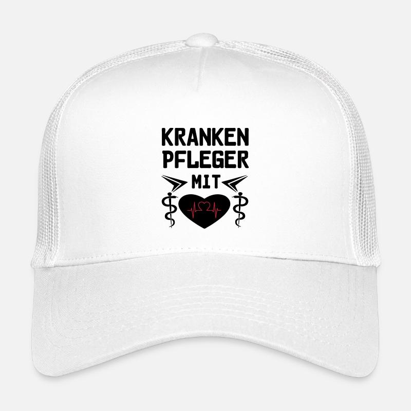 Krankenpfleger mit Herz Geschenk - Kinder Trucker-Cap - Weiß