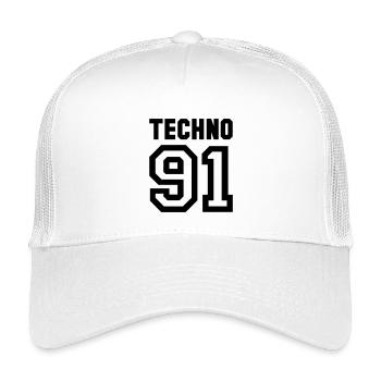 TECHNO Rave Techno 90s 90er - Kinder Trucker-Cap - Weiß - Vorne