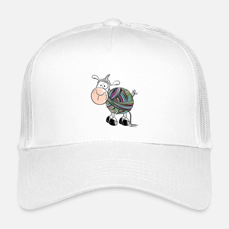 Buntes Wollschaf - Kinder Trucker-Cap - Weiß