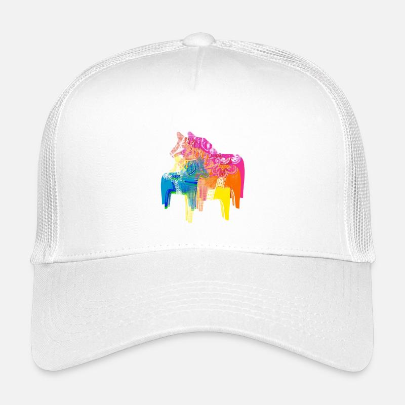 Pop Art Dala Horses Pull de Noël Style Scandi Casquette trucker enfant