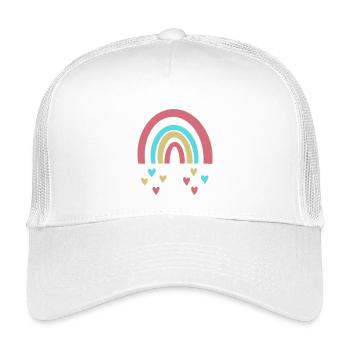 Regenbogen - Kinder Trucker-Cap - Weiß - Vorne
