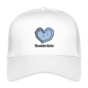 boulderliebe blau text - Kinder Trucker-Cap - Weiß - Vorne