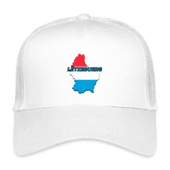 Map of Luxembourg flag Luxembourg - Kids’ Trucker Cap - white - Front