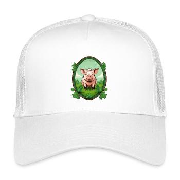 Cochon chanceux - Casquette trucker enfant - blanc - Devant