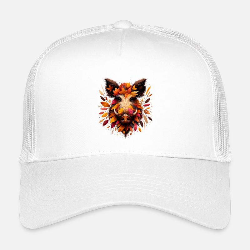 Sanglier, conçu à partir de différentes feuilles Casquette trucker enfant