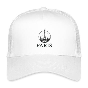 Silhouette de la tour Eiffel de Paris en cercle - Casquette trucker enfant - blanc - Devant