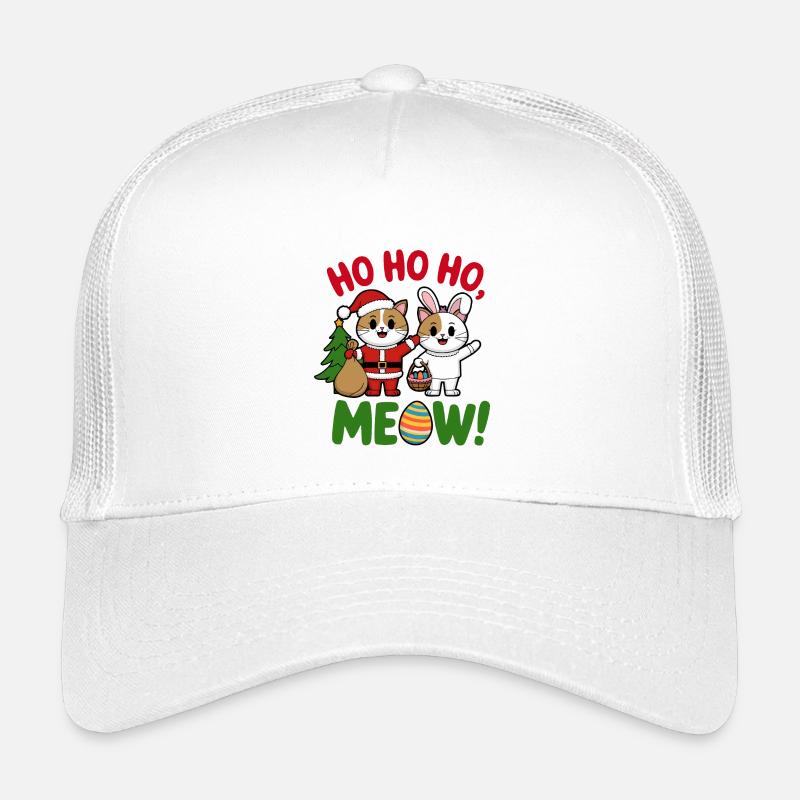 Joie de Noël festive chat et lapin Casquette trucker enfant