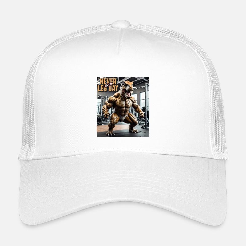 Dino - Never skip Leg Day - Kinder Trucker-Cap - Weiß