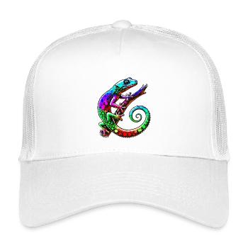 Gecko - Kinder Trucker-Cap - Weiß - Vorne