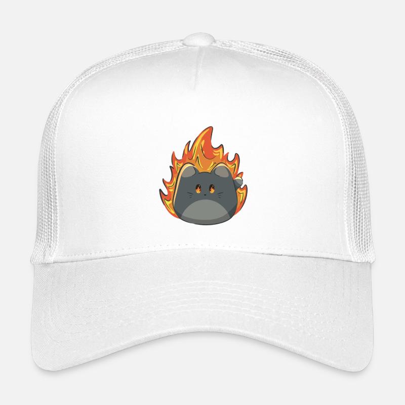 Süße Katze mit Feuer - Kinder Trucker-Cap - Weiß