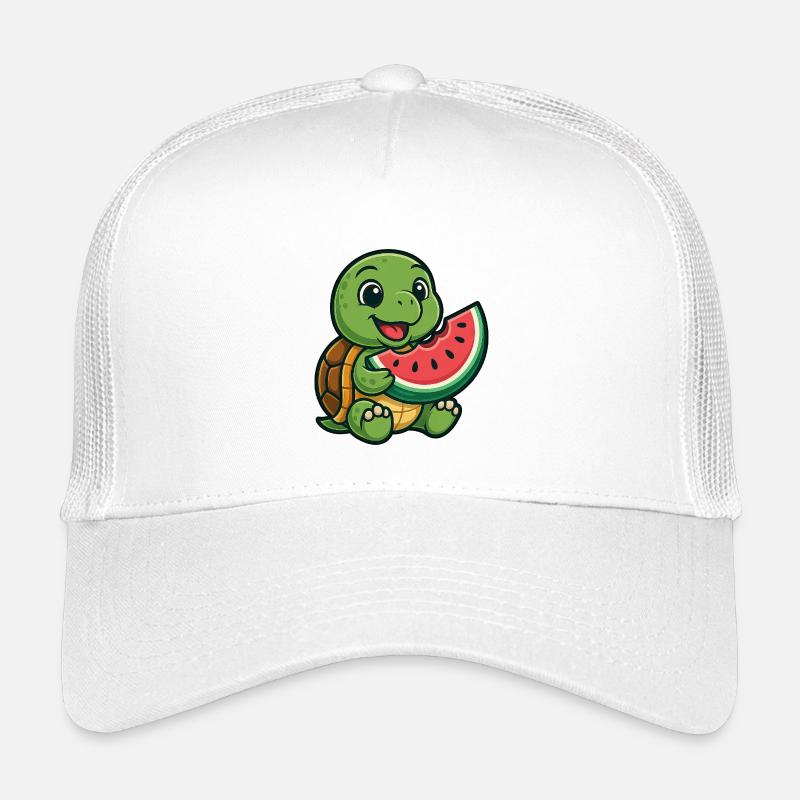Cute turtle with melon summer design Kids’ Trucker Cap