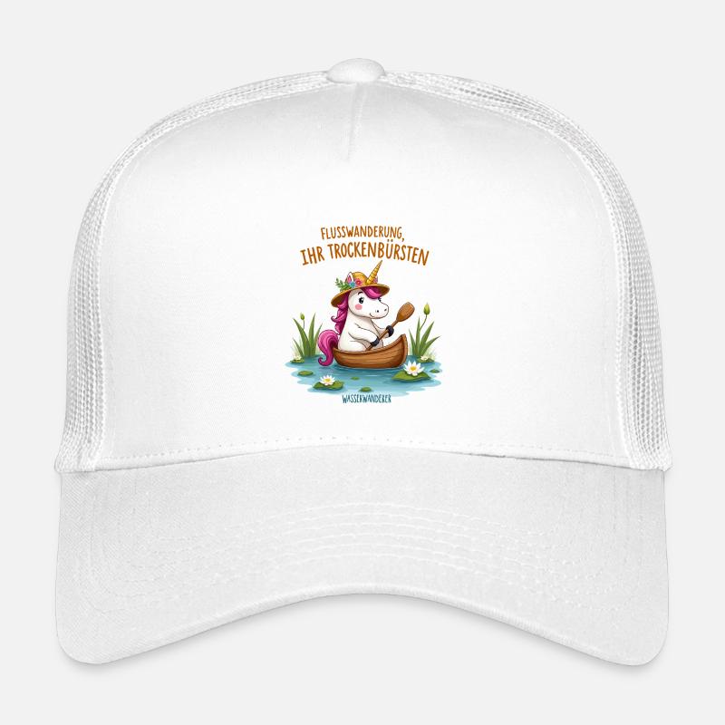 Einhorn Kanufahrt - Kinder Trucker-Cap - Weiß