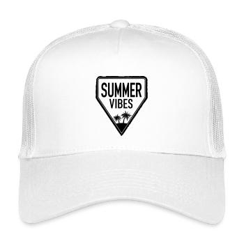 Design SUMMER VIBES avec lettrage cool - Casquette trucker enfant - blanc - Devant