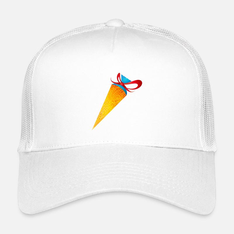 Cône d’école coloré avec ruban rouge Casquette trucker enfant