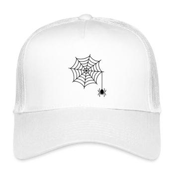 Spinnennetz mit Spinne Silhouette - Kinder Trucker-Cap - Weiß - Vorne