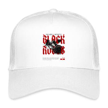 Rebellische schwarze Rose mit Statement - Kinder Trucker-Cap - Weiß - Vorne