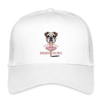 Ballerine bouledogue : gracieuse comme l’enfer - Casquette trucker enfant - blanc - Devant