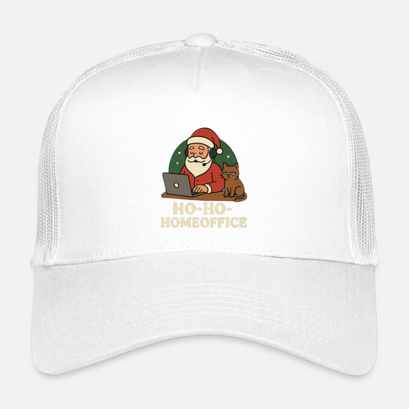 Weihnachtsbüro Santa Katze Illustration - Kinder Trucker-Cap - Weiß