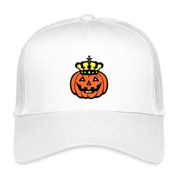 Halloween Kürbiskönig Krone König Kürbis Herrscher - Kinder Trucker-Cap - Weiß - Vorne