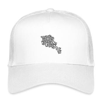 Map of Armenia Mandala - Mount Ararat Yerevan Travel - Kids’ Trucker Cap - white - Front