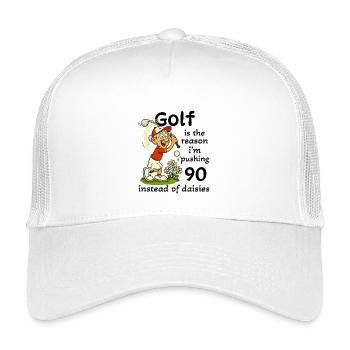 Golf - Pushing 90 - Woman - Kids’ Trucker Cap - white - Front
