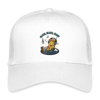 Slice Slice Baby – Lustiges Pizza Retro Comic Moti - Kinder Trucker-Cap - Weiß - Vorne